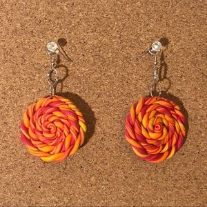 Clay swirl earrings